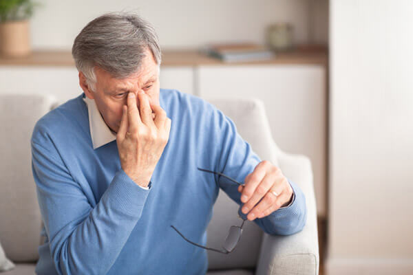 Man with severe headache