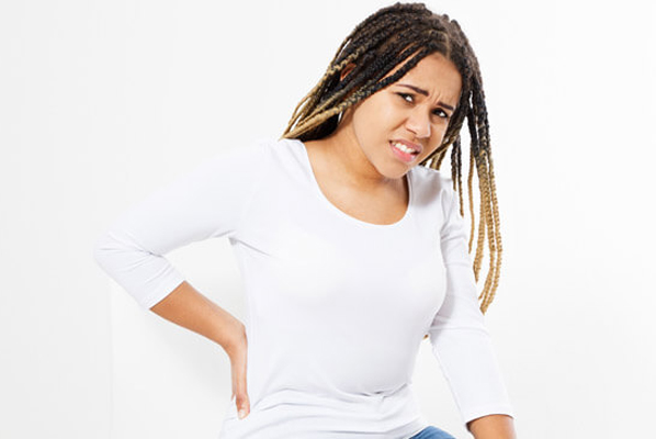 Woman with lower back pain